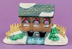 2003 Cobblestone Corners Village COVERED BRIDGE Christmas Ceramic